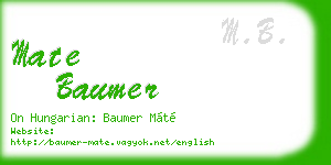mate baumer business card
