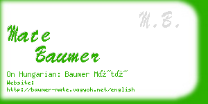 mate baumer business card